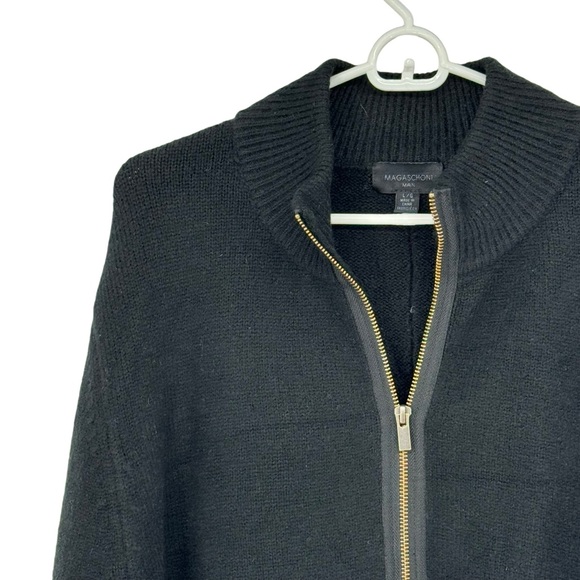 *Magaschoni Man Large Black Acrylic/Polyester/Wool/Nylon/Span Full Zip Sweater - Picture 2 of 10